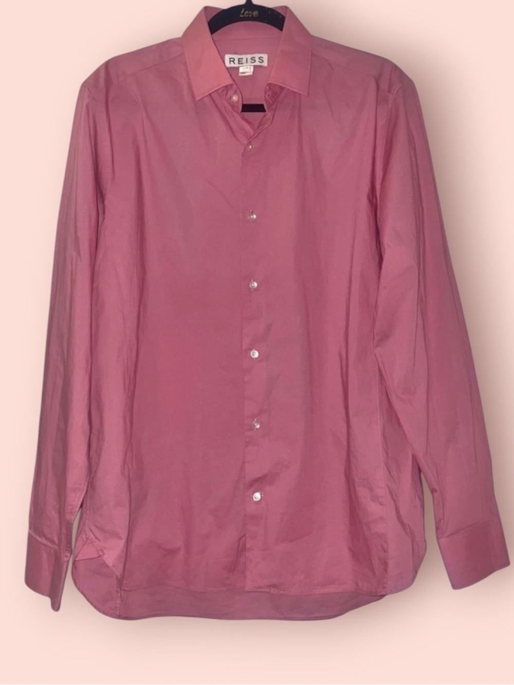 REISS Pink Long Sleeve Button Down Shirt